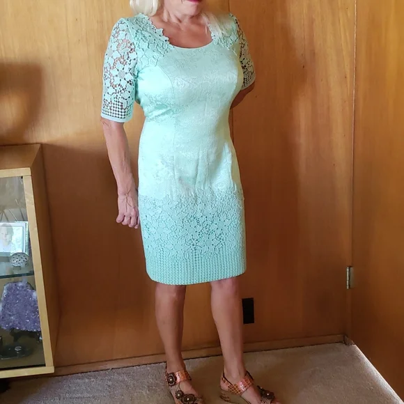 Antonio Melani Dresses | Antonio Melani Mint Green Crochet Lace Dress | Color: Green | Size: 8 | Solucky1969's Closet